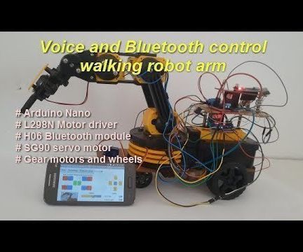 Wireless Robot Arm Which Is Moveable and Controlled by Bluetooth Voice Commands and Mobile App
