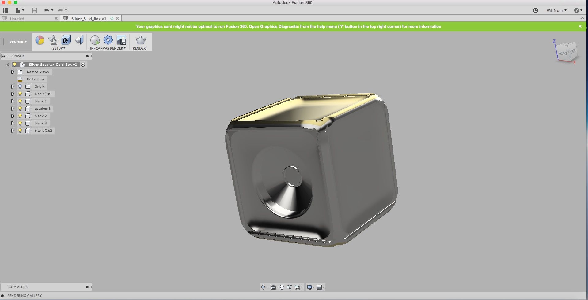 Silver Speaker in a Gold Box