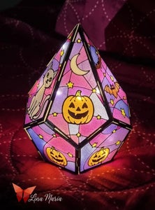 🎃 Stained Glass Halloween Lantern (3D Printed & Resin)