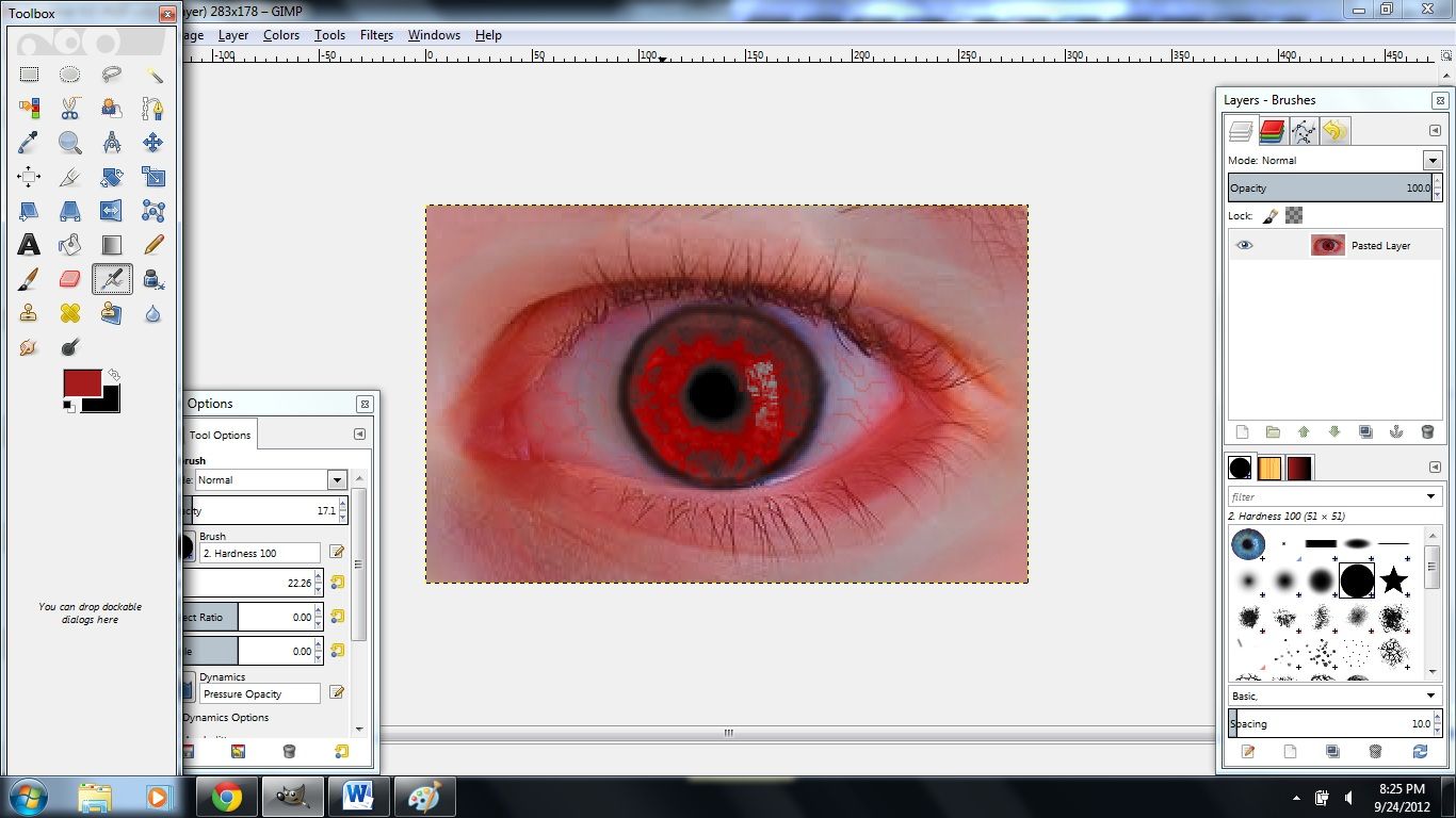 Making a creepy eye in Gimp