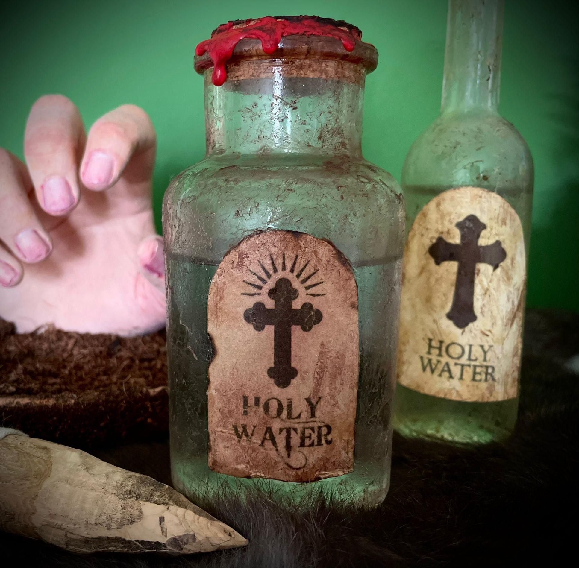 Using Glue to Make a Dirty Potion Bottle Prop