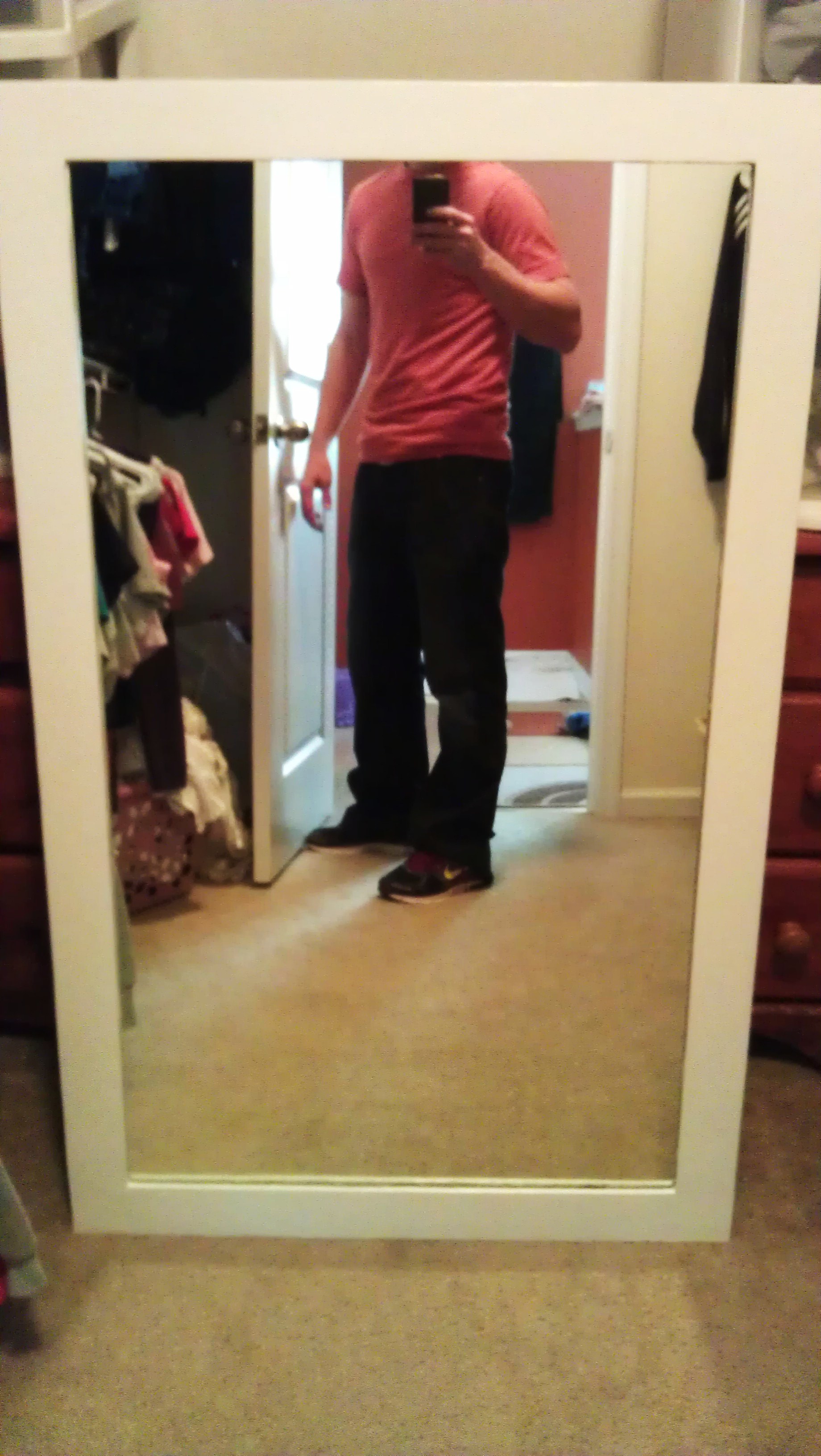 Bathroom Mirror Frame From Scraps. Cost $0.