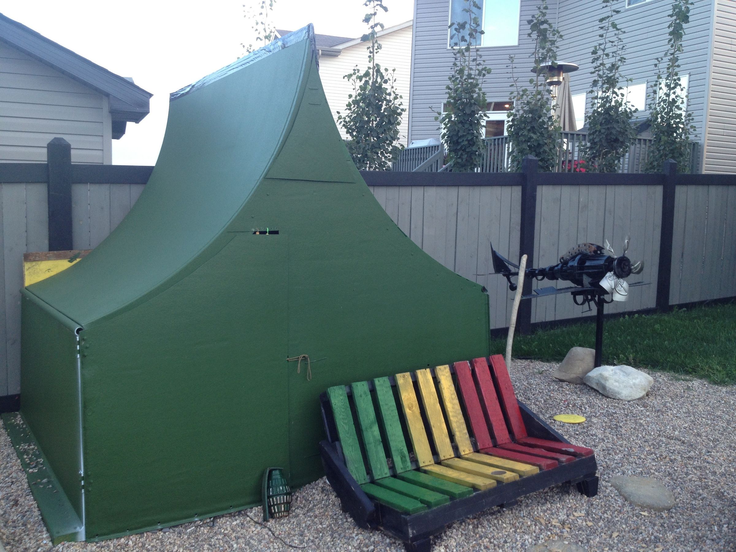 Army Tent Made From Half Pipe