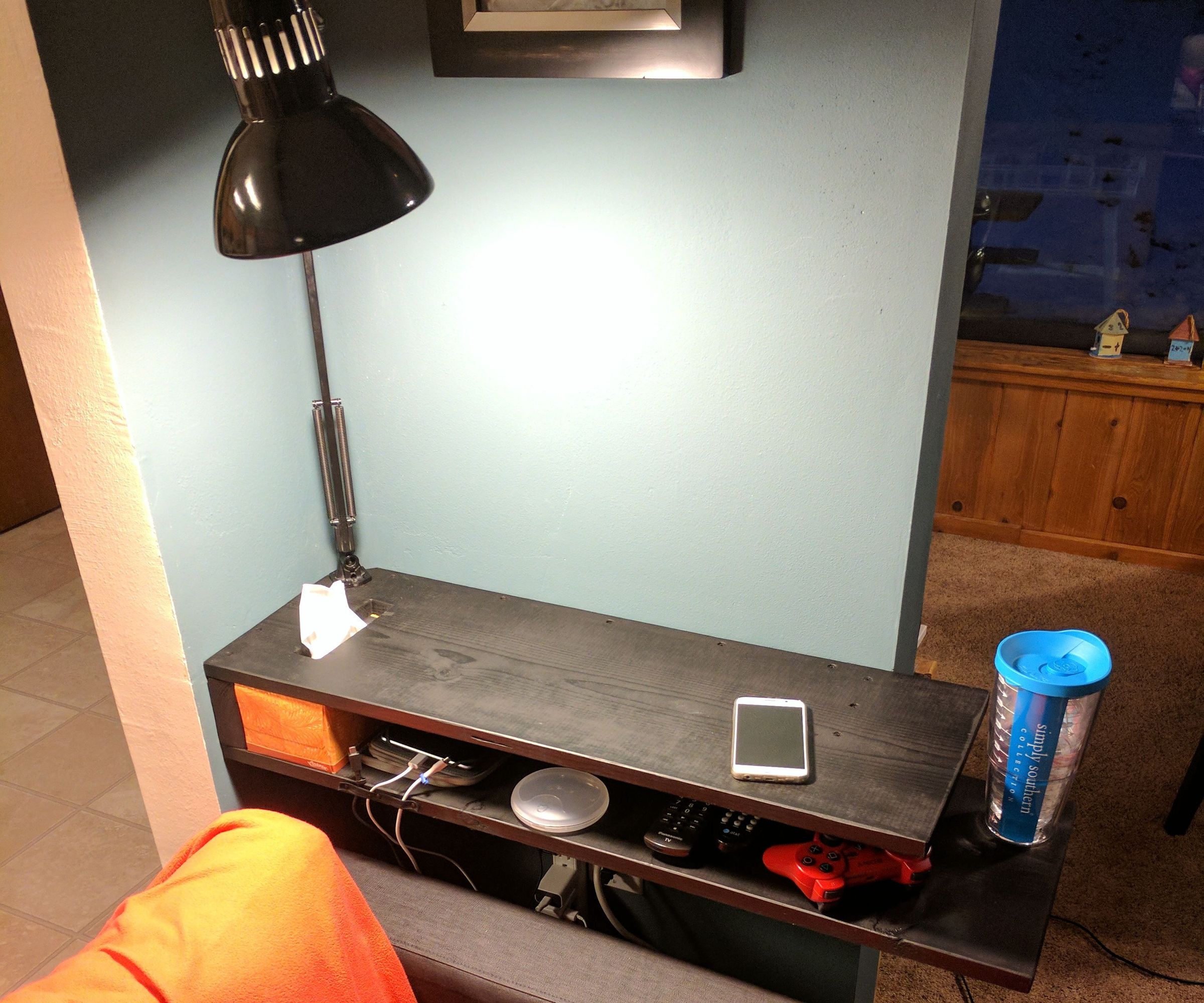 Floating Controller Caddy and Charging Shelf