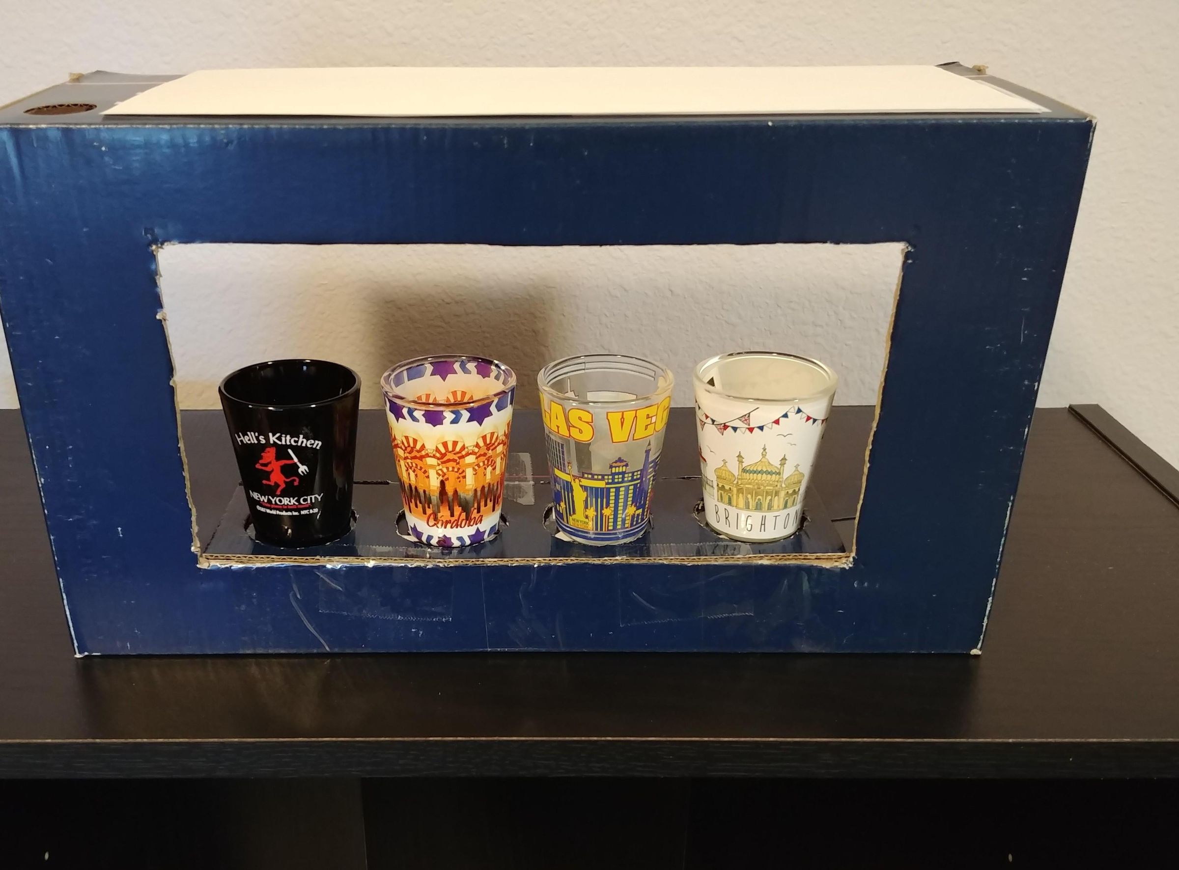 Shoebox Shot Glass Display