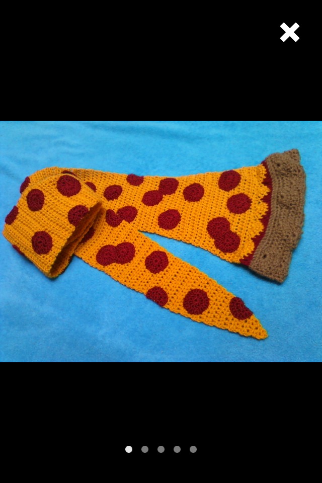 Crochet Pizza Scarf