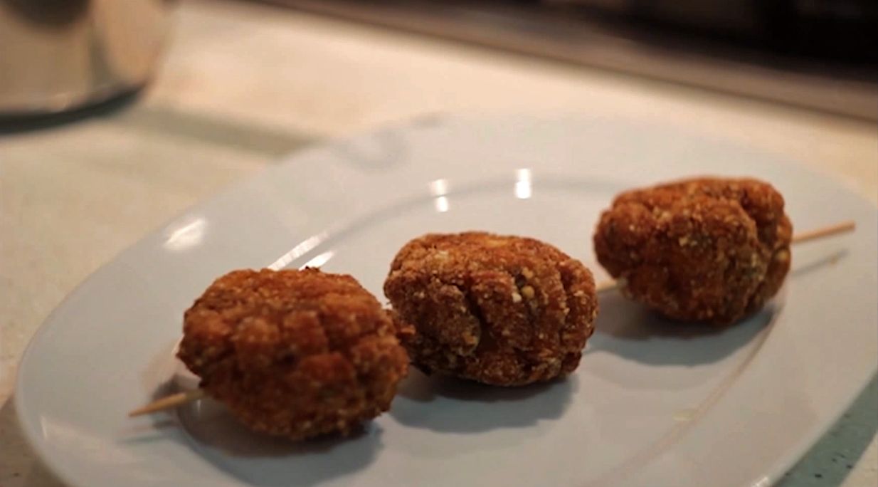 Chicken Balls With Roasted Corn