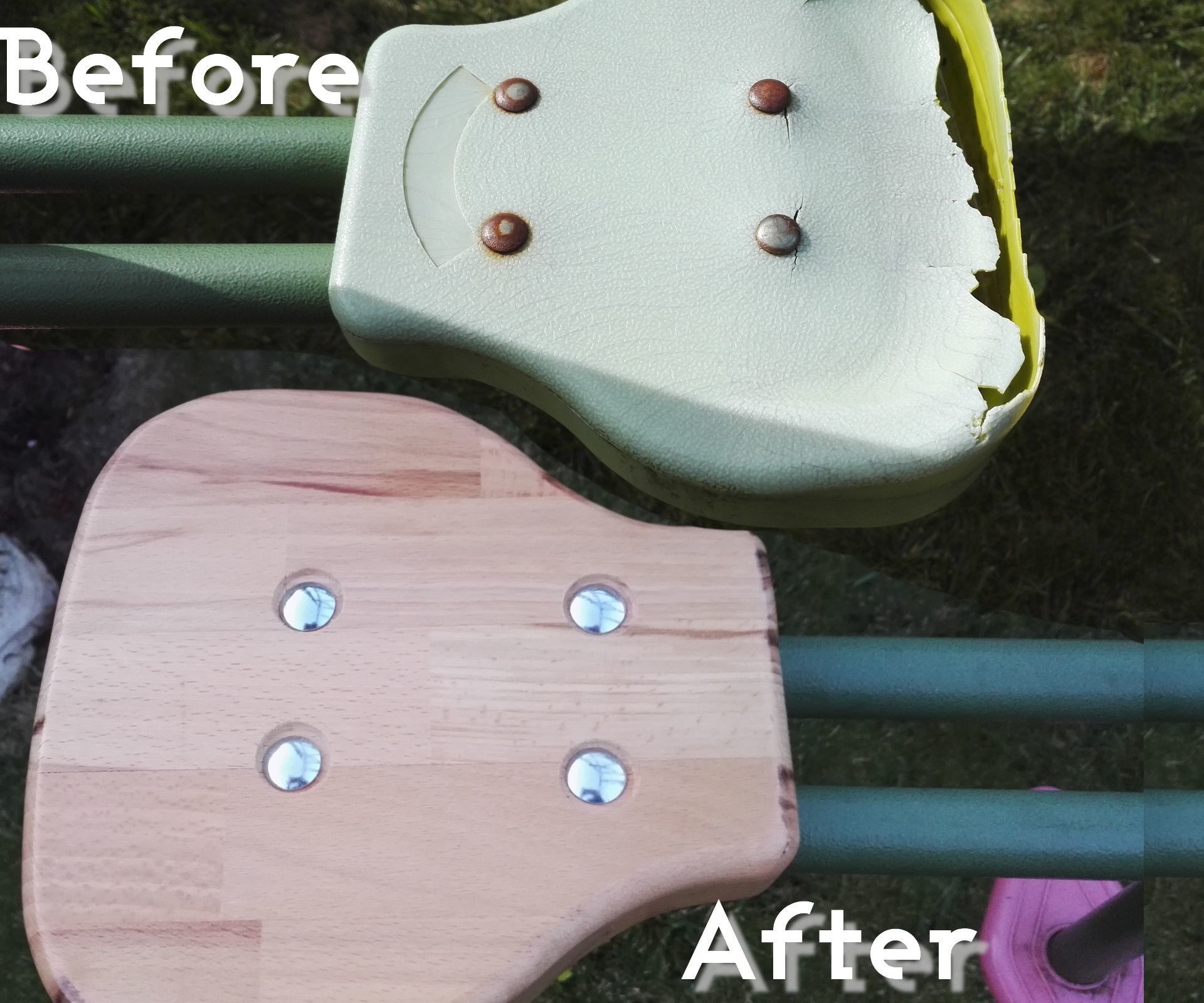 Replace Plastic Swing Seats With Wood