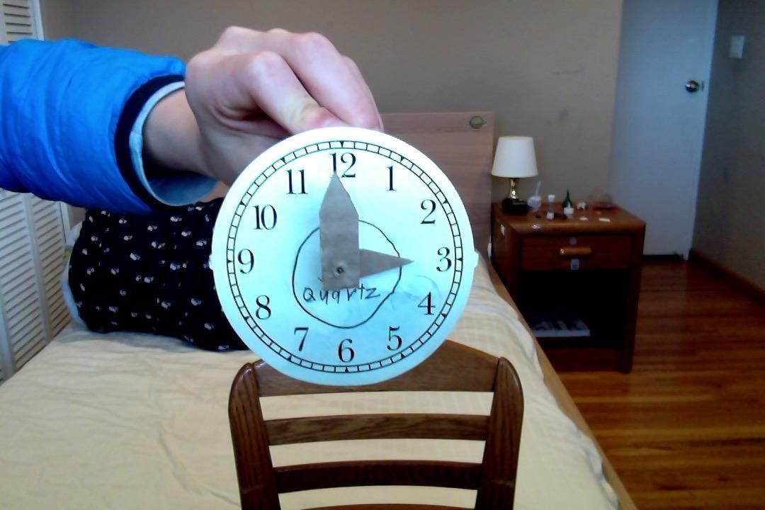 Wall Clock With Cardboard Hands
