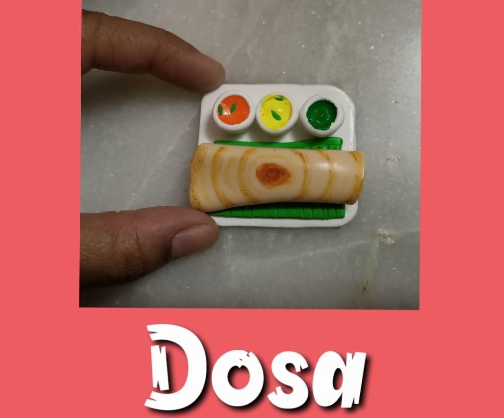 Miniature Dosa Fridge Magnet From Clay