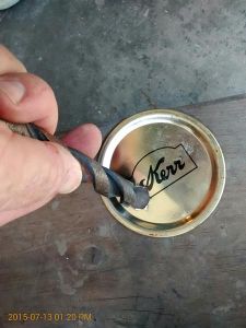 Drill Out a Canning Jar Lid to Accept a Fermentation Lock