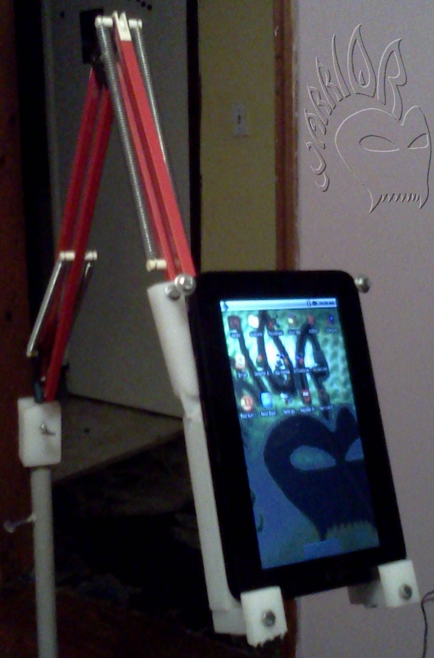 Zero Gravity Tablet or Ereader Floor Stand From Balanced Arm Lamp