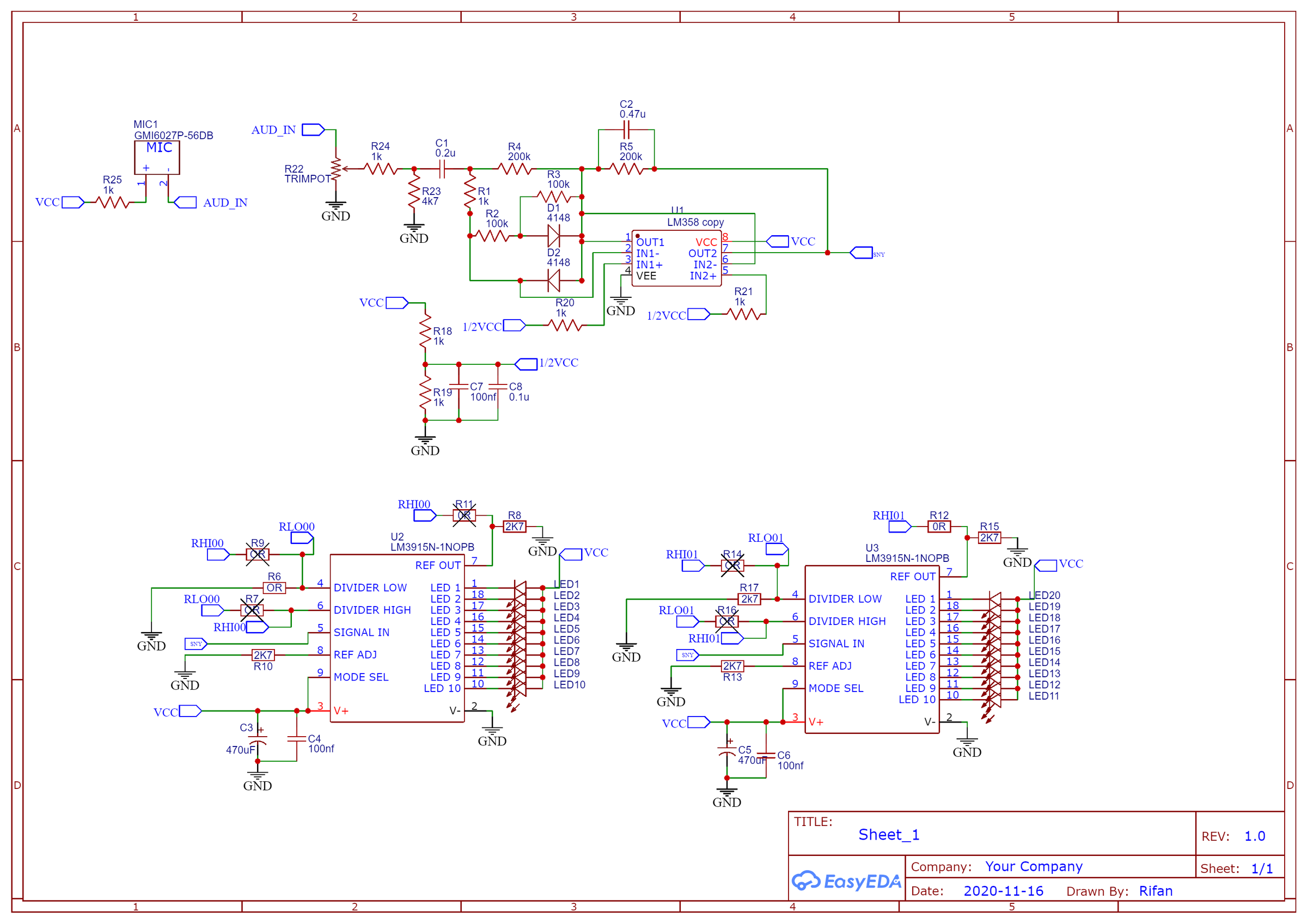 Simple 20 LED Vu Meter Using LM3915 : 6 Steps - Instructables
