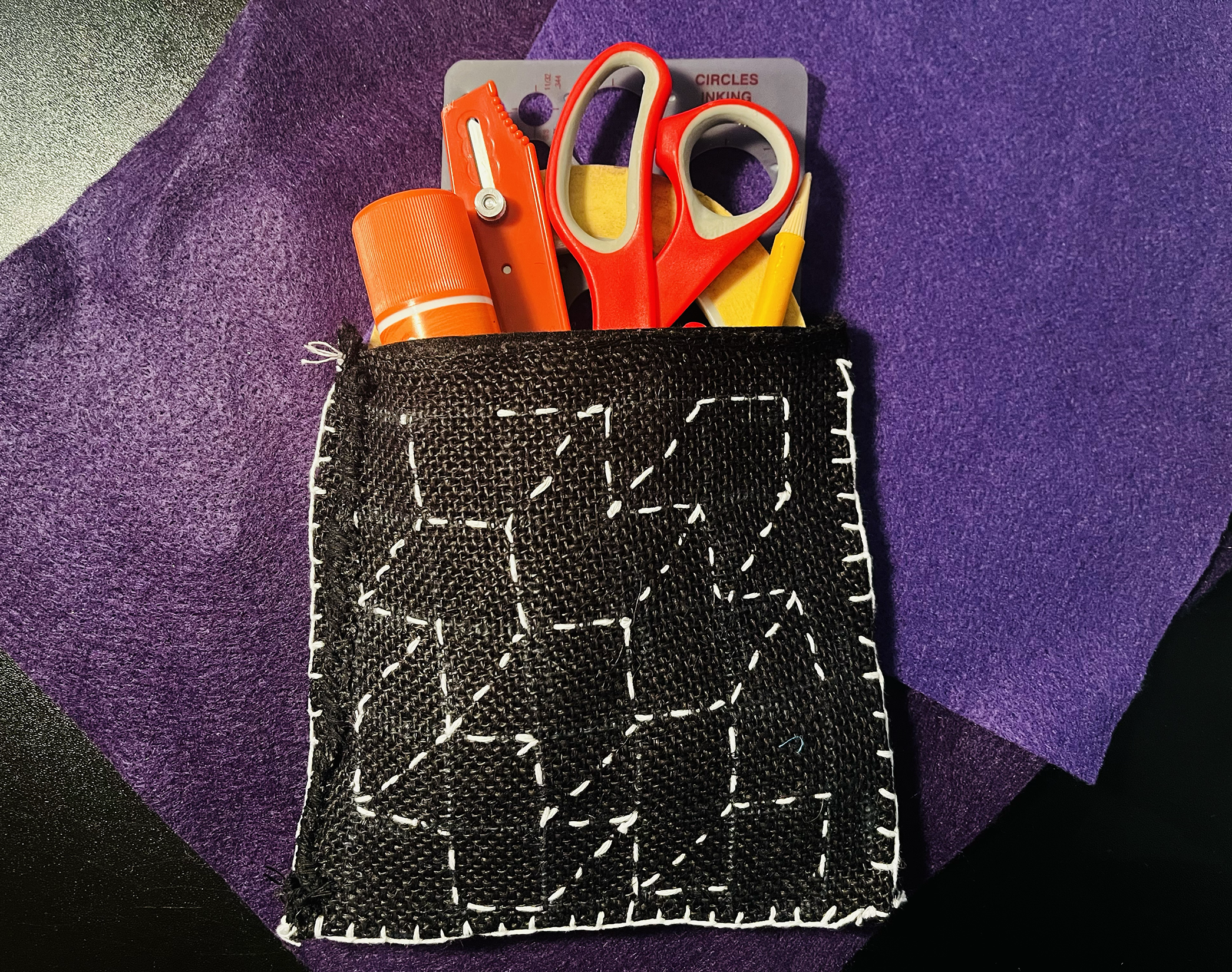 Sashiko Math Bag