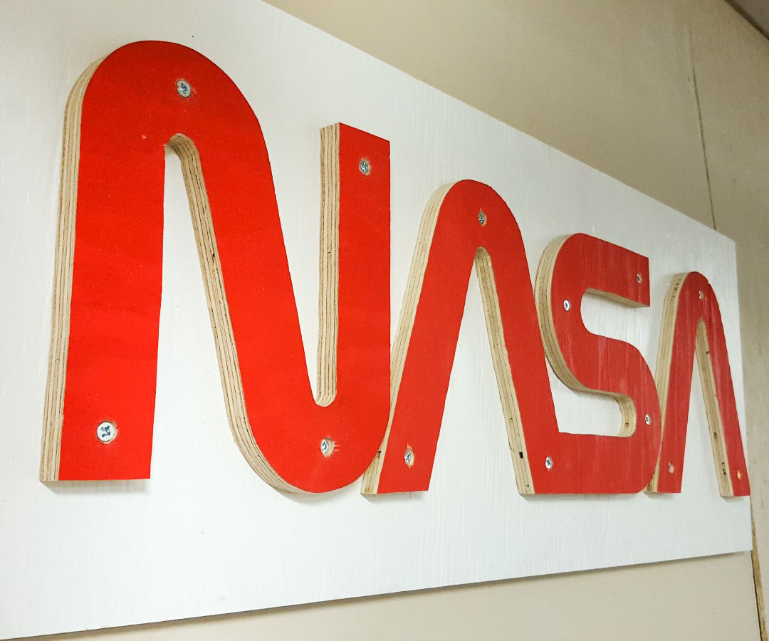 NASA Worm Logo Sign - Inspired By Tom Sachs