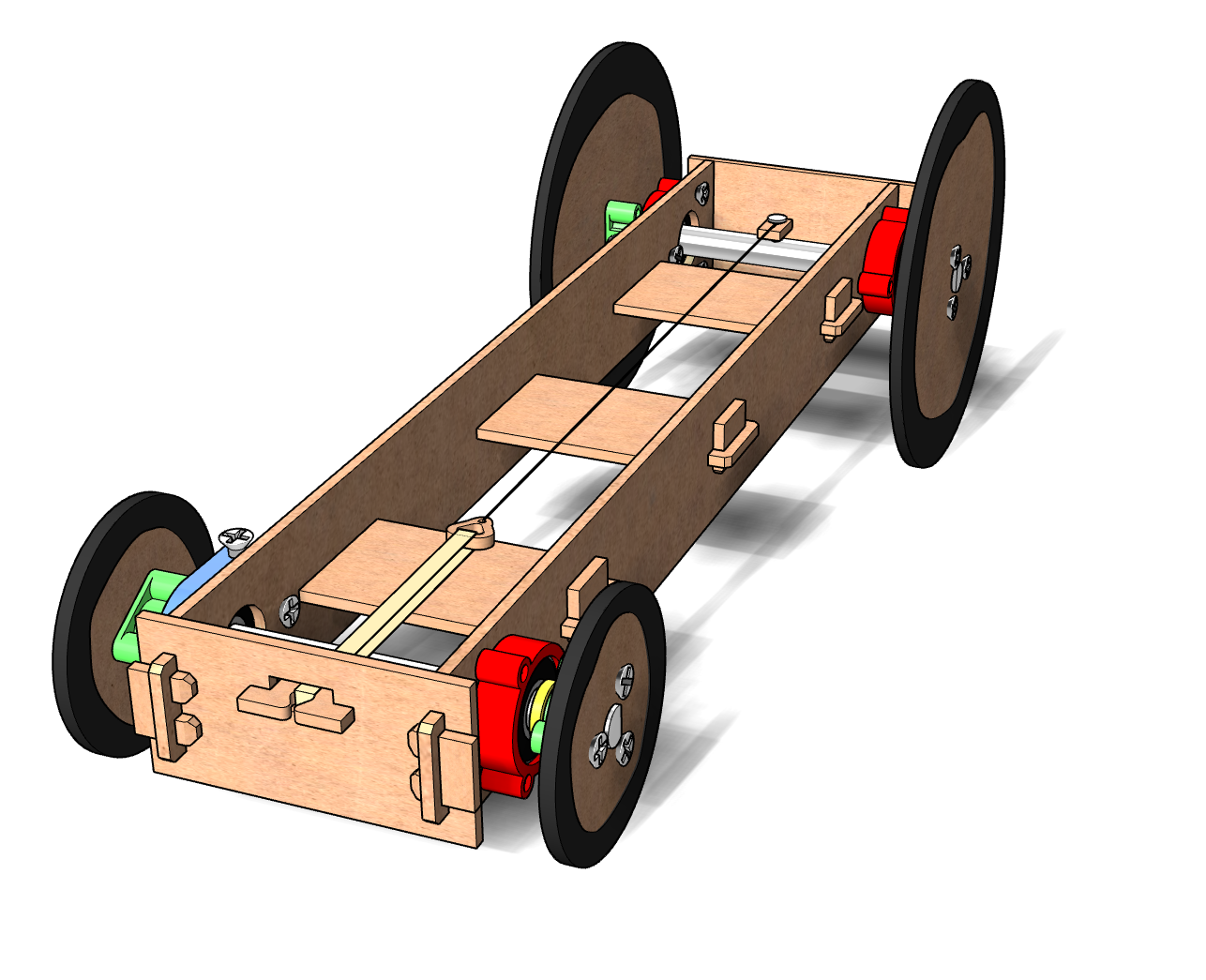 Modular Rubber Band Cars for Physics Class