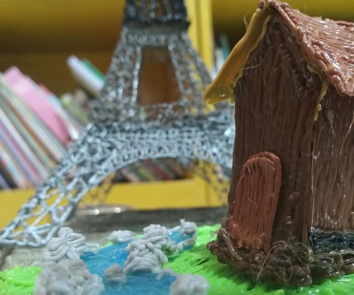 3D Pen: Town on a Concrete Block