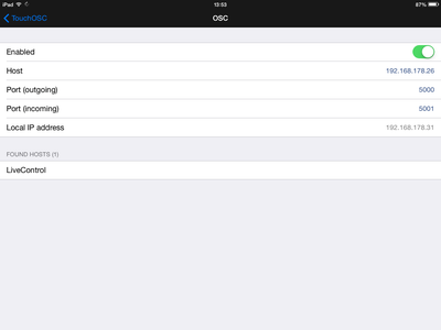 Configure TouchOSC on Your IPad