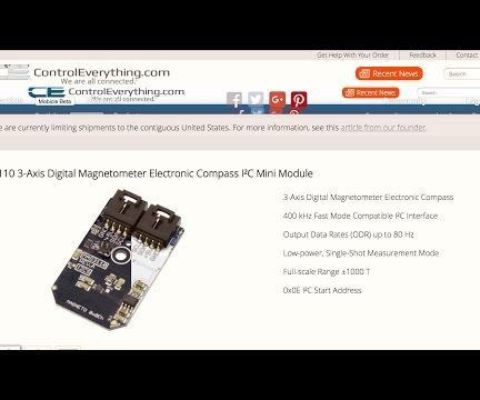 Raspberry Pi MAG3110 Sensor Python Tutorial