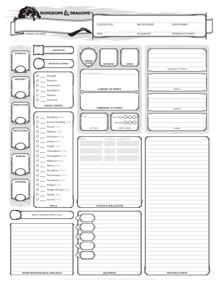D&D 5E Character Creation : 3 Steps - Instructables