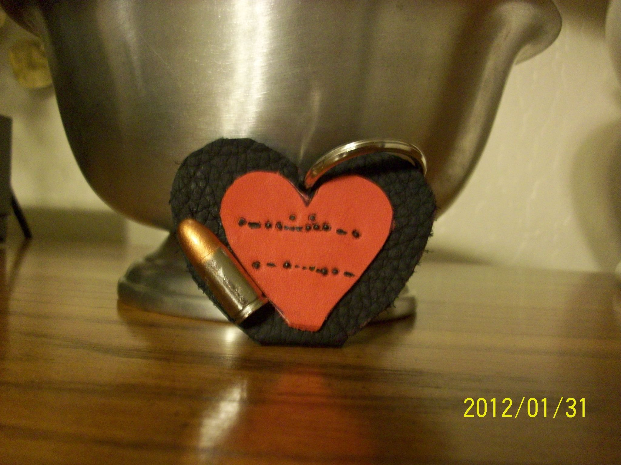 Love Is War: Leather Morse Code Keychain