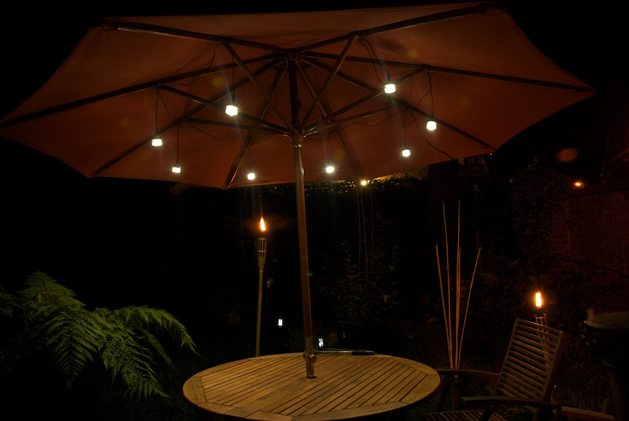 add strip led lights to patio umbrella LED Patio Umbrella Jar Lights : 6 Steps