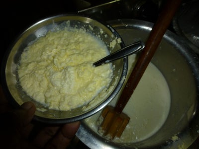 Making Butter From Curd