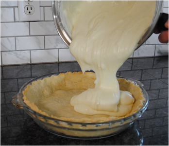 Adding the Creamy Satin Filling