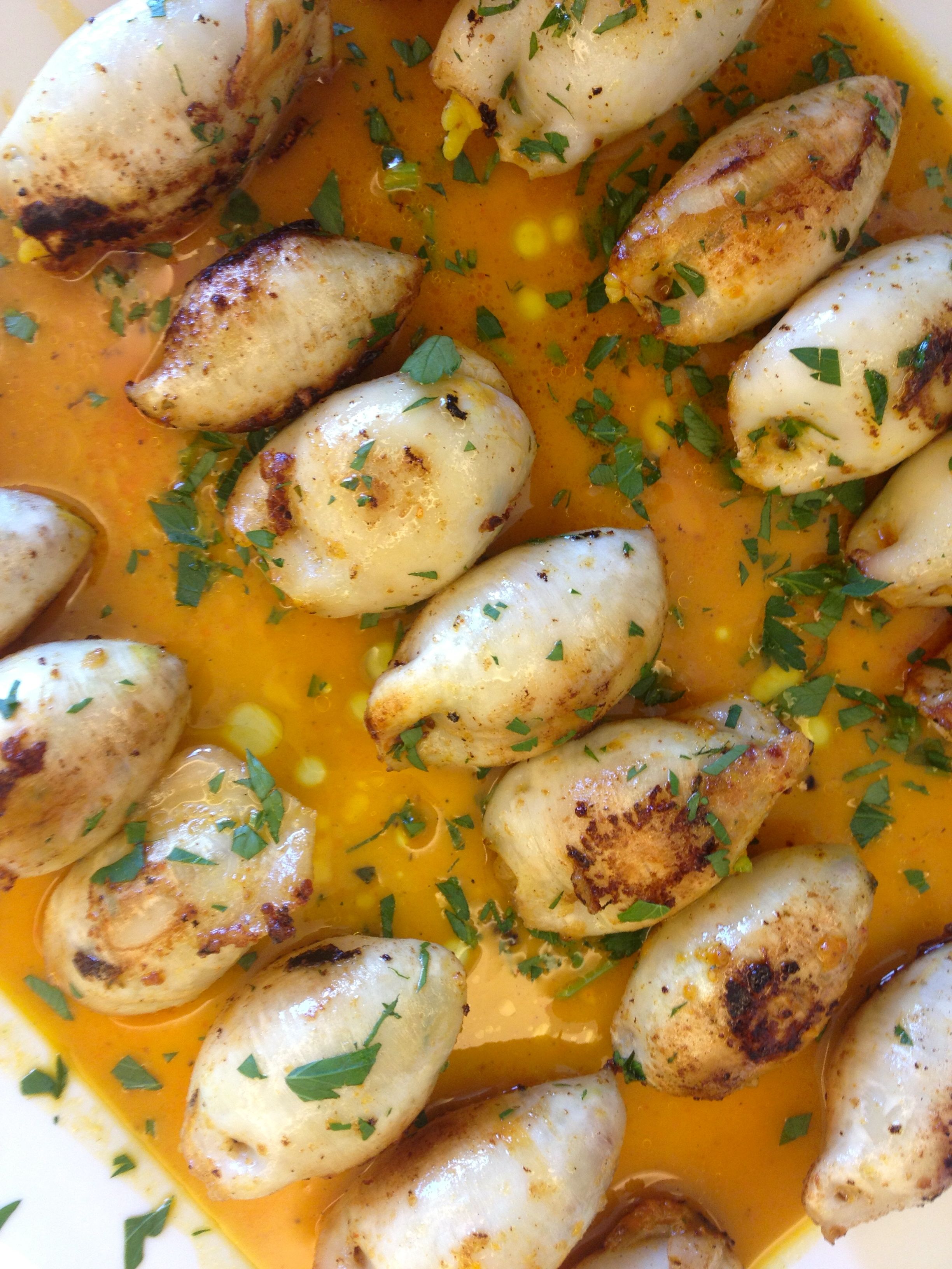 Chorizo + Rice Stuffed Squid