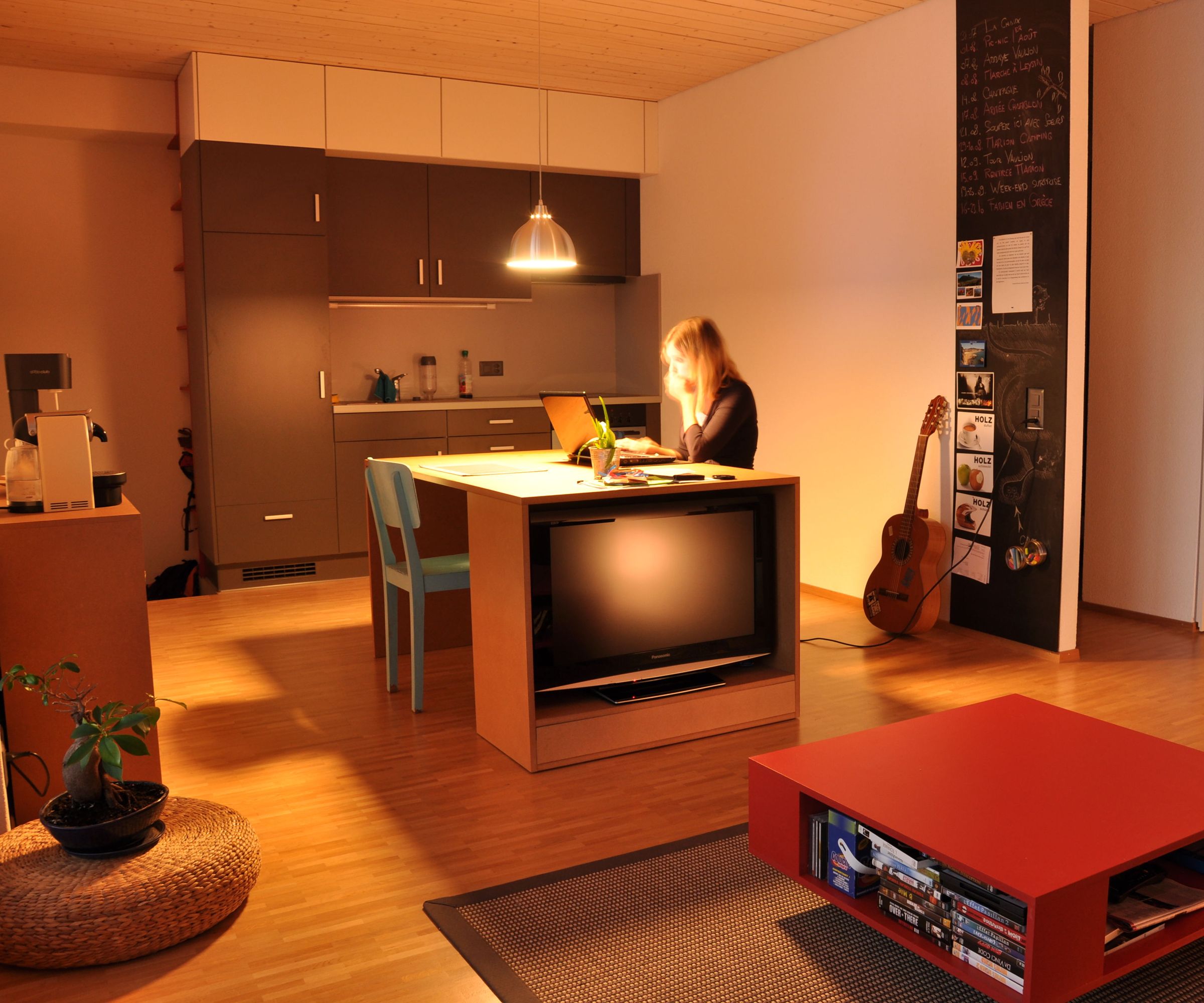 Furniture made of MDF (Medium-density fiberboard) with grooving machine (Lamello biscuit)