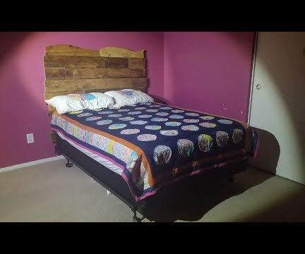Simple Rustic Pallet Wood Headboard