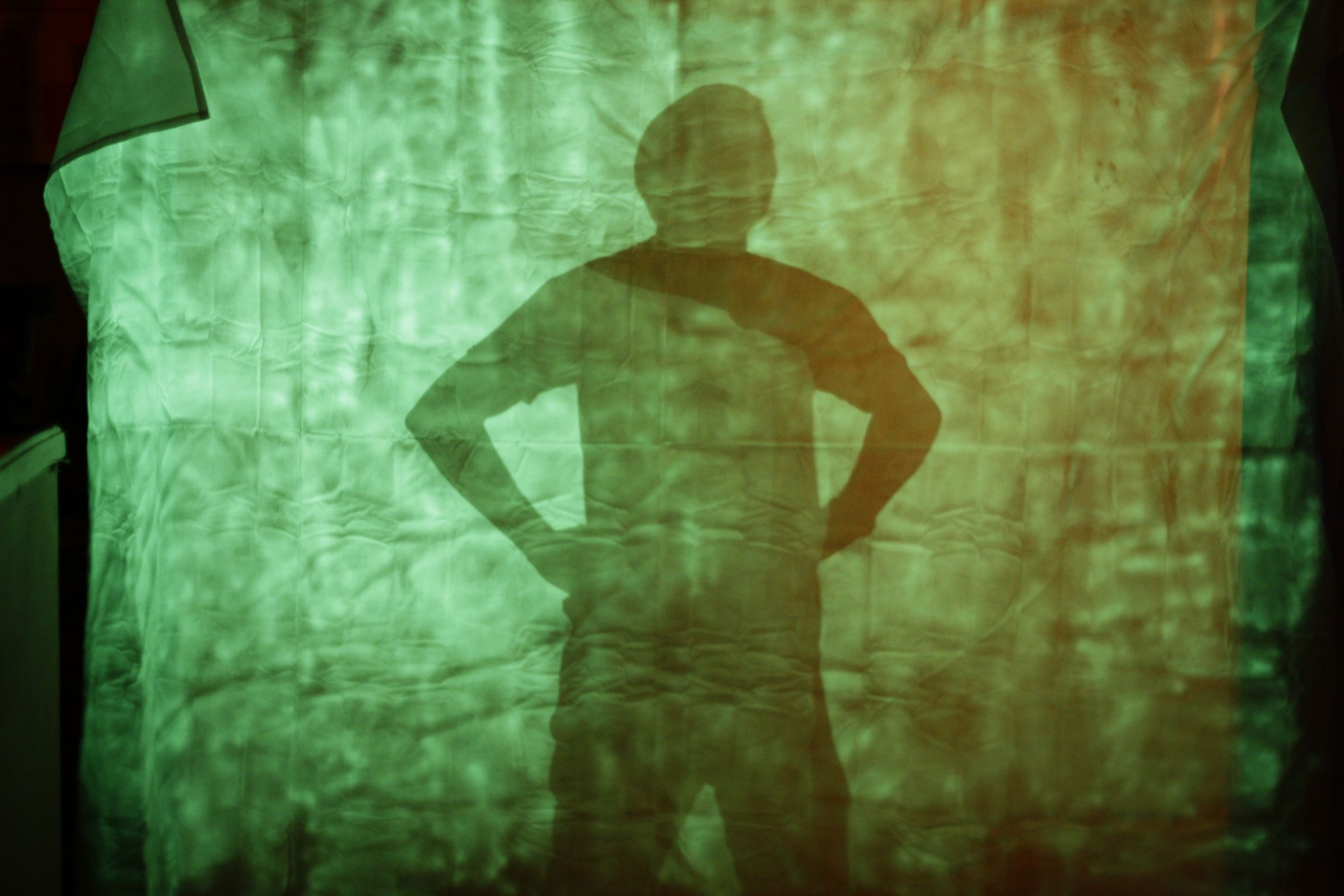 Make a silhouette glow wall