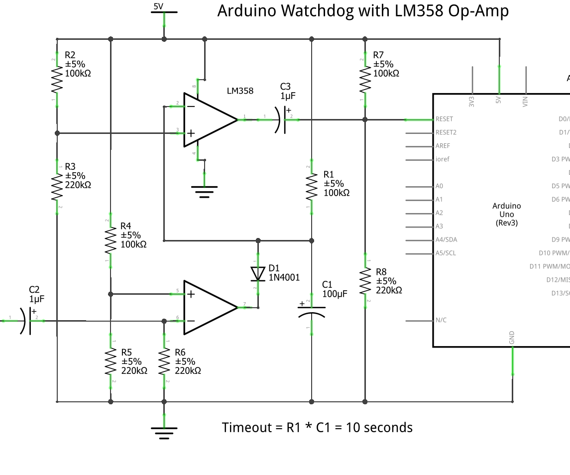 Arduino Watchdog With LM358 Op-Amp