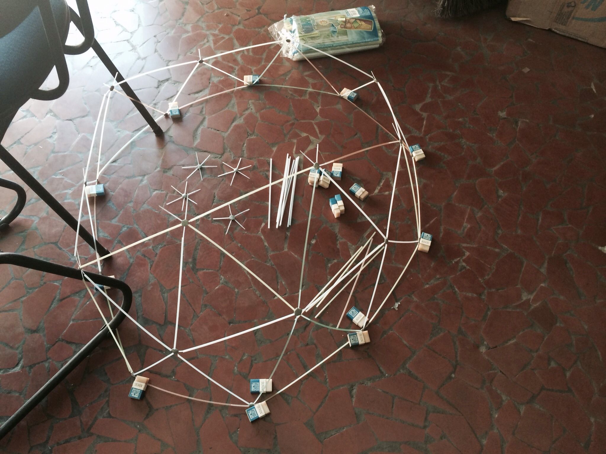 Geodesic Dome With Straws 9 Steps Instructables