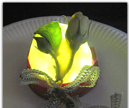 Beeswax Real Rose Decorated LED Candle