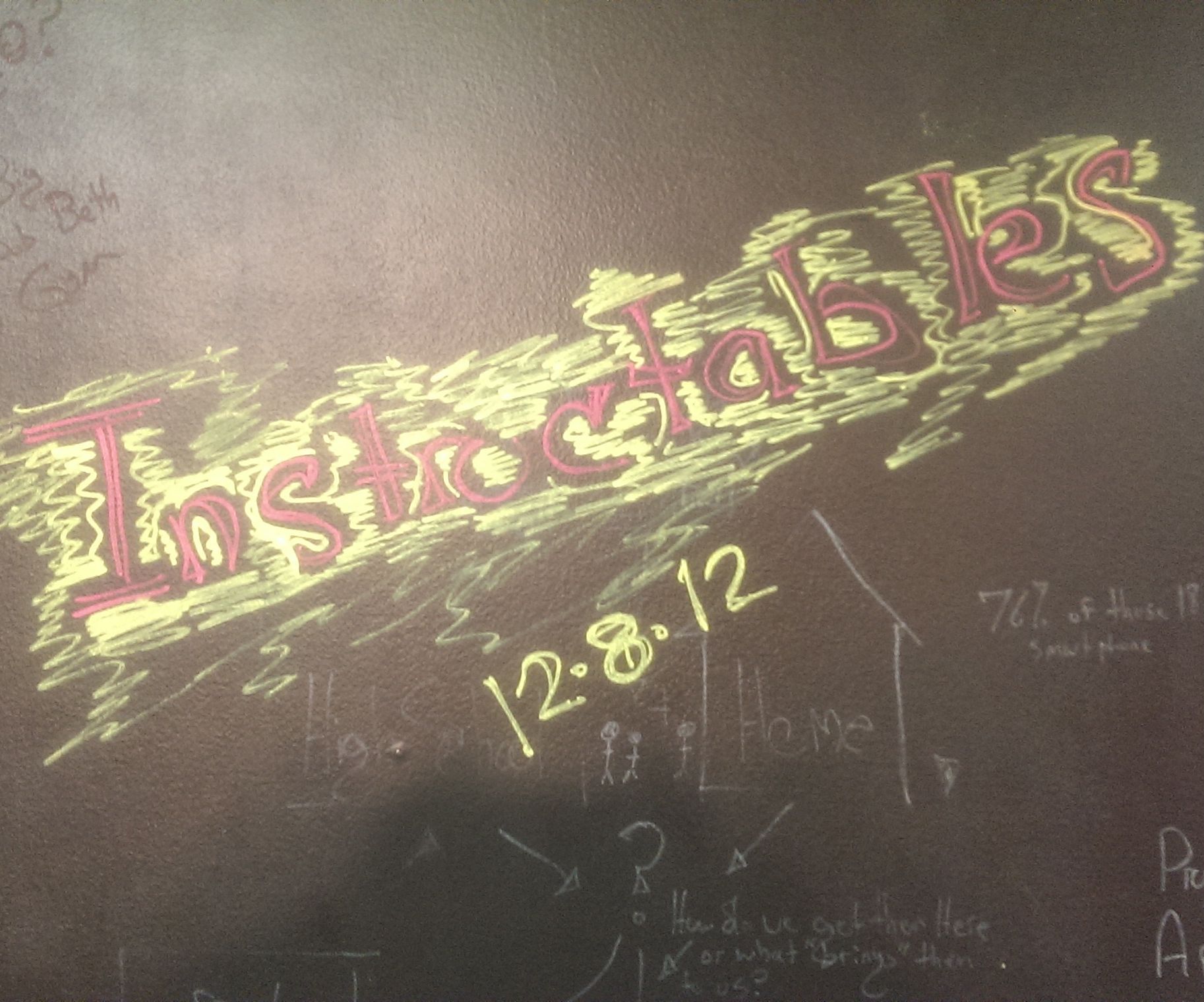 Office Chalk Wall w/ White Board & Magnetic Plate