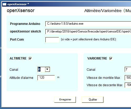 OXsC-ACW: GUI Customiseur Pour OpenXsensor Pour Multiplex Altimetre/Variometre