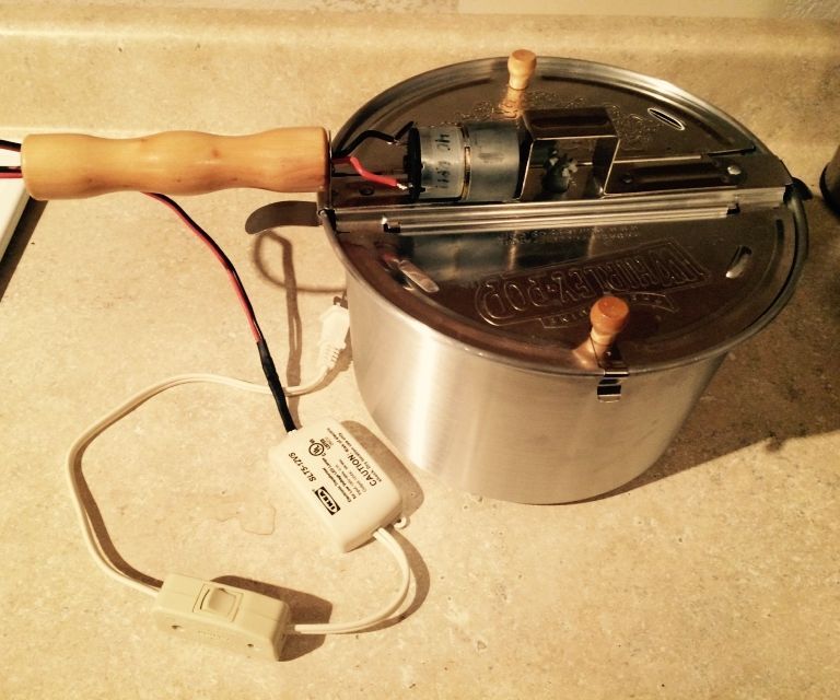Motorized Coffee Roaster From Popcorn Maker 