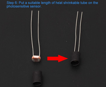 Put a Suitable Length of Heat Shrinkable Tube on the Photosensitive Sensor 