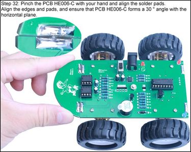 Pinch the PCB HE006-C With Your Hand and Align the Solder Pads