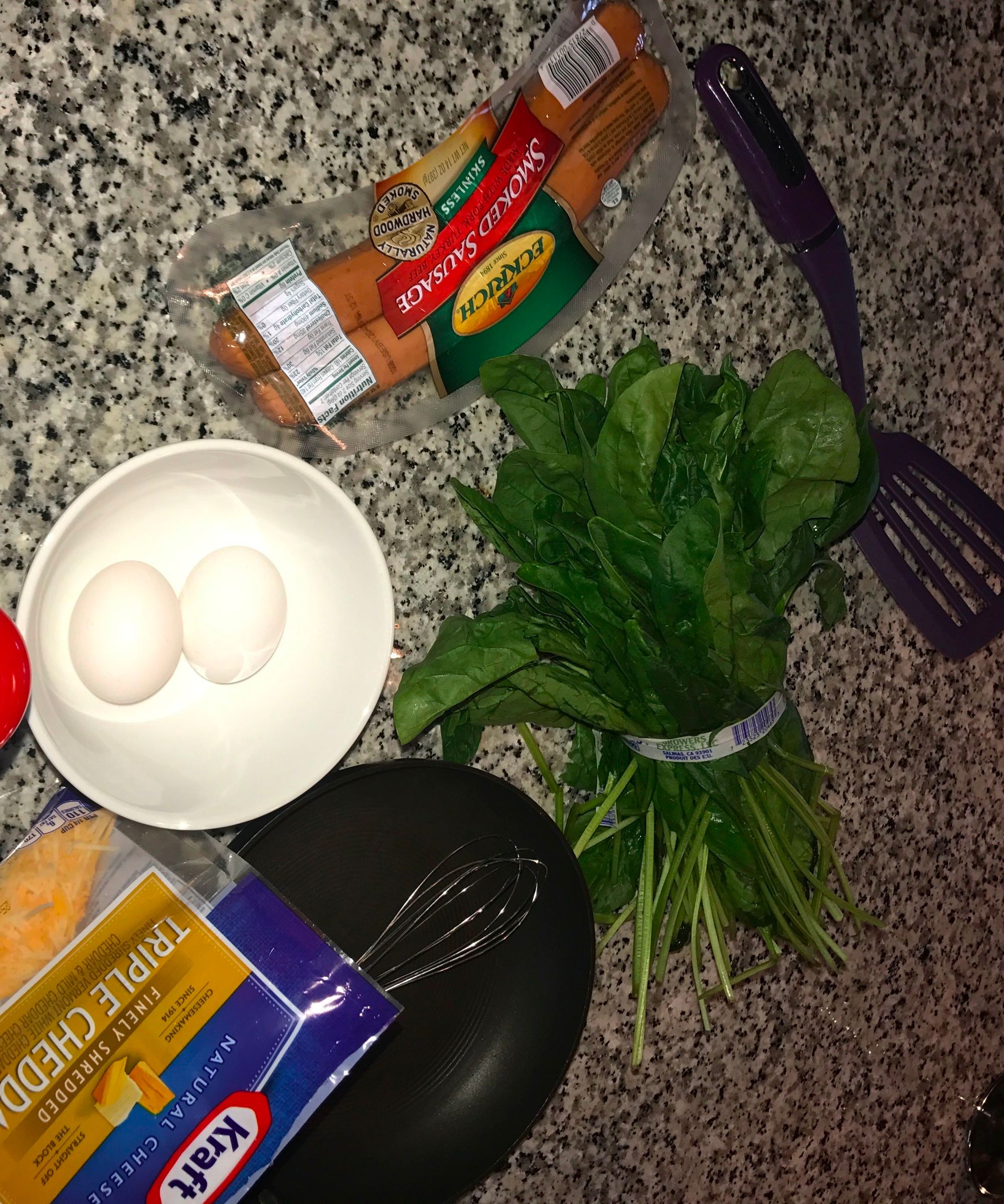 How to Make a Sausage, Spinach, and Cheese Omelette