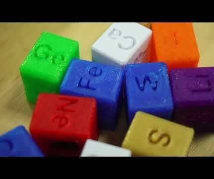 Periodic Table Element 3D Cubes / Tabla Periódica Elementos 3D