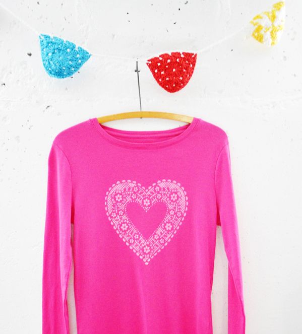 Doily Heart T-shirt DIY