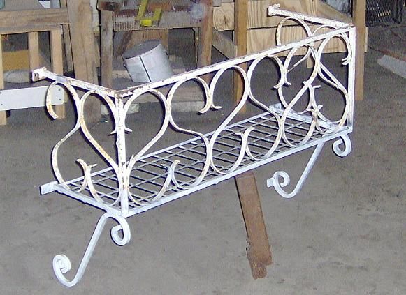 Wrought Iron Window Box made from old A/C window guard