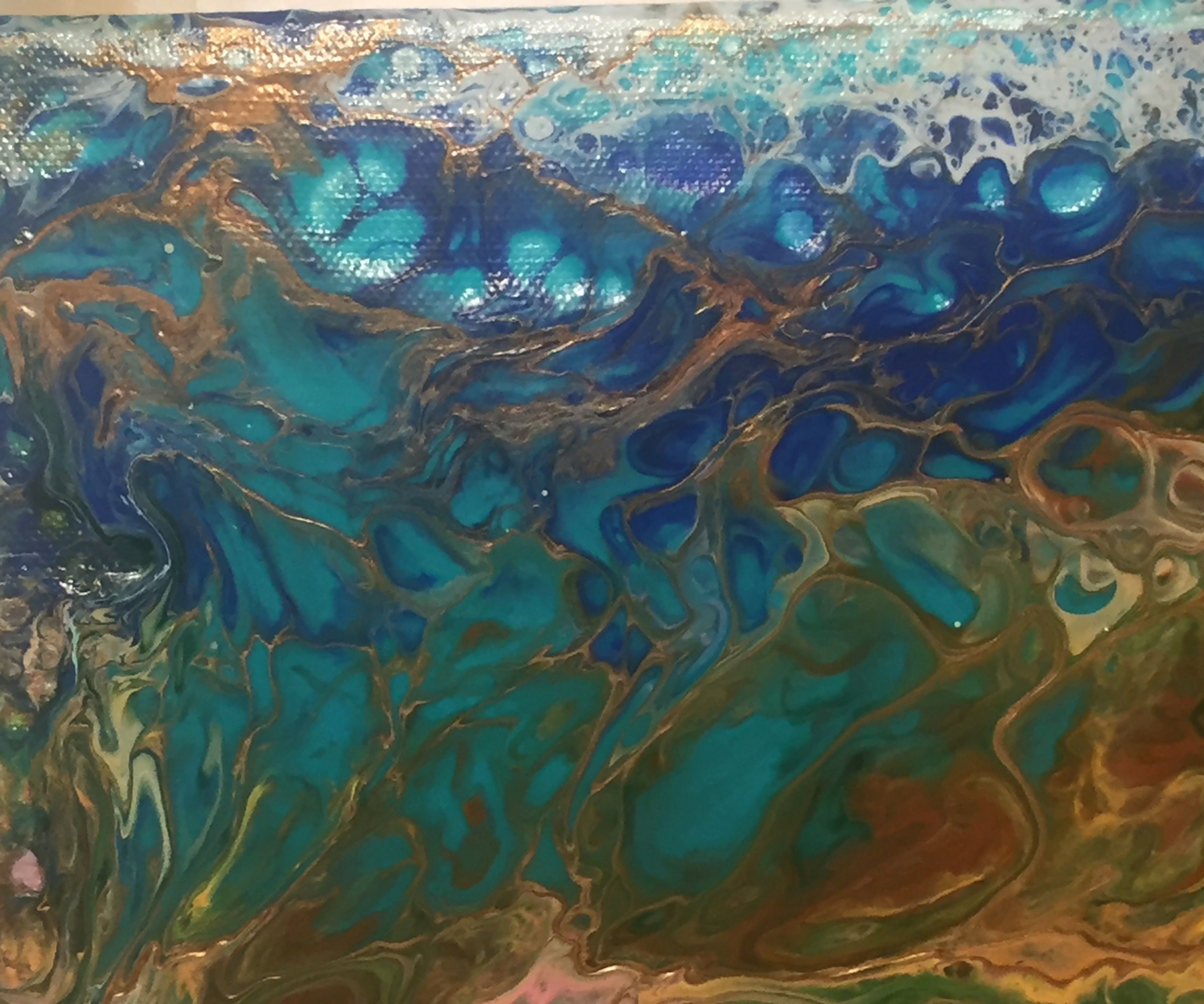 Faux Marbled Paint Pour