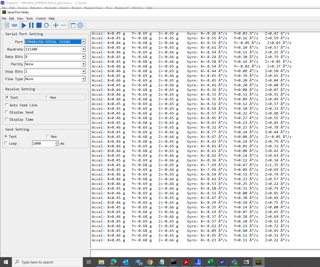 MPU 6050 Interfacing Renesas RA