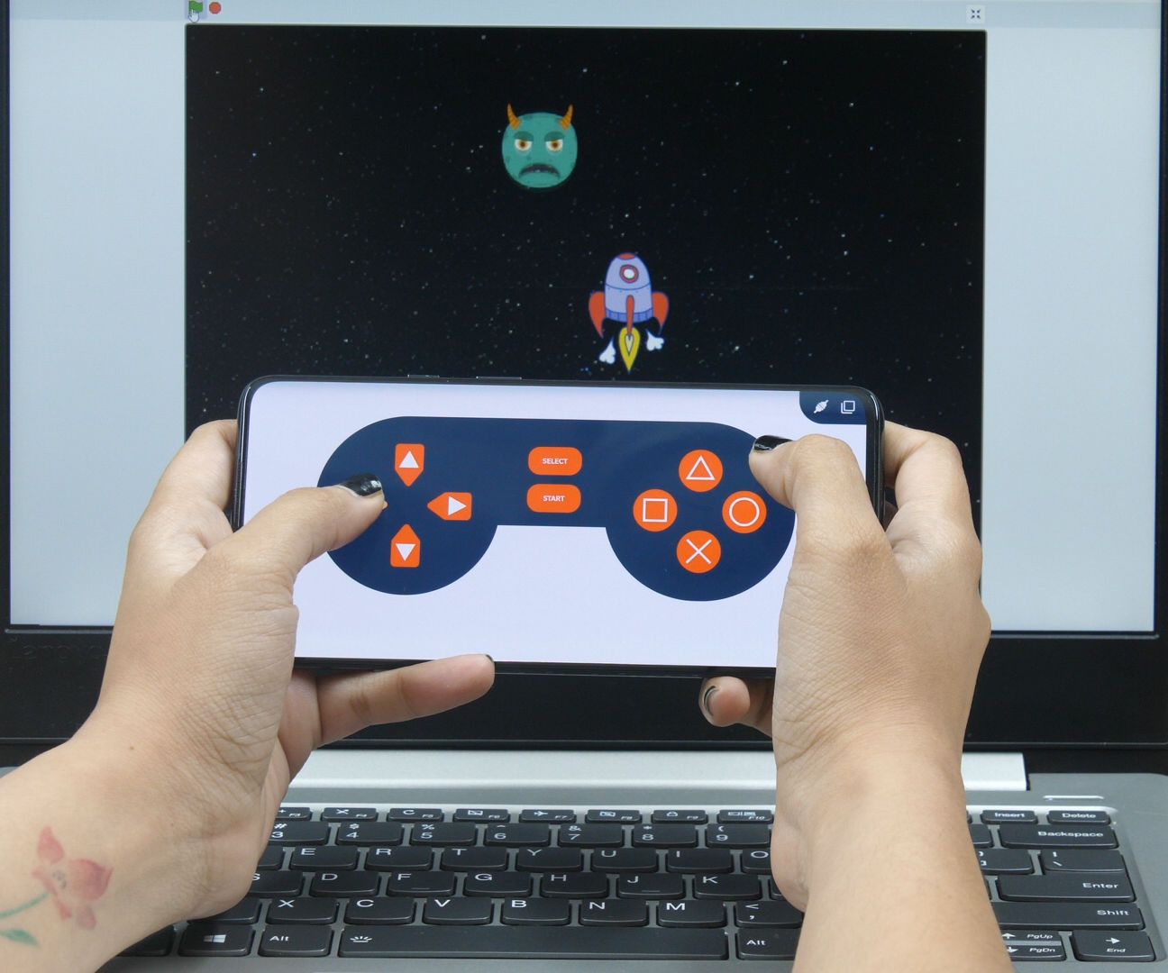 Make a Smartphone Controlled Space Battle in PictoBlox- Scratch 3.0 Based Programming Software 