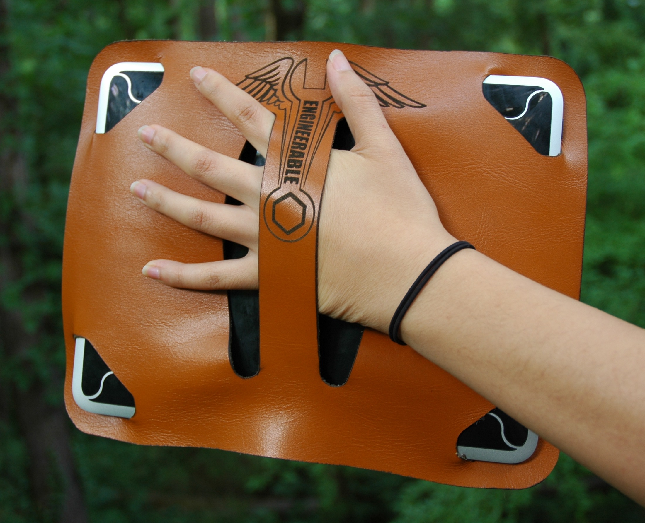Laser Cut Leather iPad Handle