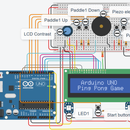 Autodesk Tinkercad Simulation of Arduino UNO Ping Pong Game V2.0: