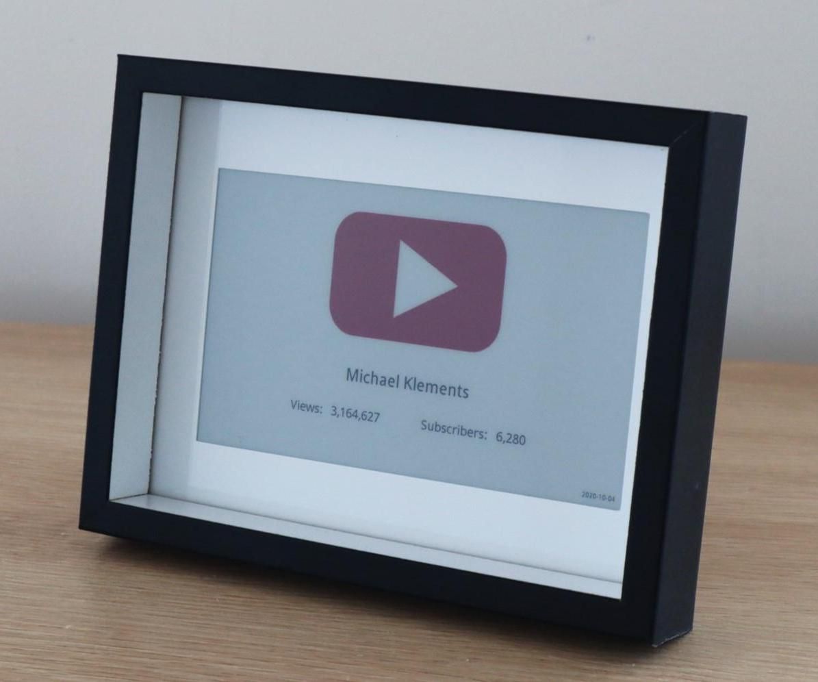YouTube Subscriber Counter Using an E-Paper Display and Raspberry Pi Zero W 